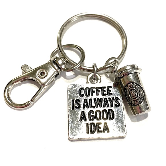 Coffee Is Always A Good Idea Keychain Purse Charm - Picture 4 of 10